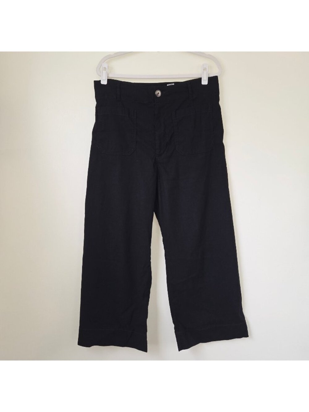 Maeve The Colette Black High-Rise Crop Wide-Leg Pants Size 33